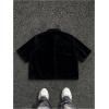 image:imageGORGLITTER Mens Lips Graphic Button Down Cropped Shirt Y2k Short Sleeve Collar Boxy Going Out Tops StreetwearBlack