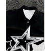 image:imageGORGLITTER Mens Lips Graphic Button Down Cropped Shirt Y2k Short Sleeve Collar Boxy Going Out Tops StreetwearBlack