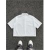 image:imageGORGLITTER Mens Lips Graphic Button Down Cropped Shirt Y2k Short Sleeve Collar Boxy Going Out Tops StreetwearGraphic White