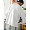 image:imageGORGLITTER Mens Loose Fit Letter Graphic Drop Shoulder TShirt Oversized Casual Long Sleeve Trendy Tee TopsWhite