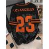 image:imageGORGLITTER Mens Number Graphic Jersey Shirts Short Sleeve V Neck Tees Sports TShirt TopBlack and Orange