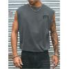 image:imageGORGLITTER Mens Oversized Cropped Tank Top Graphic Y2k Loose T Shirt Sleeveless Cool Streetwear Dark Grey XLarge