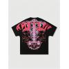 image:imageGORGLITTER Mens Oversized Graphic T Shirts Cool Short Sleeve Drop Shoulder Crewneck Tee Top StreetwearBlack and Pink