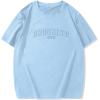 image:imageGORGLITTER Mens Oversized T Shirt Letter Graphic Short Sleeve Drop Shoulder Crewneck Tee TopsBlue