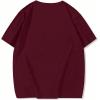 image:imageGORGLITTER Mens Oversized T Shirt Letter Graphic Short Sleeve Drop Shoulder Crewneck Tee TopsBurgundy