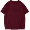 image:imageGORGLITTER Mens Oversized T Shirt Letter Graphic Short Sleeve Drop Shoulder Crewneck Tee TopsBurgundy