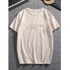 image:imageGORGLITTER Mens Oversized T Shirt Letter Graphic Short Sleeve Drop Shoulder Crewneck Tee TopsKhaki Letter