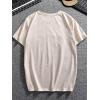 image:imageGORGLITTER Mens Oversized T Shirt Letter Graphic Short Sleeve Drop Shoulder Crewneck Tee TopsKhaki Letter