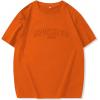 image:imageGORGLITTER Mens Oversized T Shirt Letter Graphic Short Sleeve Drop Shoulder Crewneck Tee TopsOrange