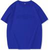 image:imageGORGLITTER Mens Oversized T Shirt Letter Graphic Short Sleeve Drop Shoulder Crewneck Tee TopsRoyal Blue