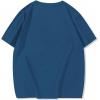 image:imageGORGLITTER Mens Oversized T Shirt Letter Graphic Short Sleeve Drop Shoulder Crewneck Tee TopsSolid Blue