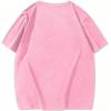 image:imageGORGLITTER Mens Oversized T Shirt Letter Graphic Short Sleeve Drop Shoulder Crewneck Tee TopsSolid Pink