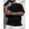 image:imageGORGLITTER Mens Oversized Tshirt Graphic Cool Short Sleeve Crewneck Drop Shoulder Boxy Y2K Casual Streetwear Tee TopsBlack