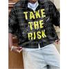 image:imageGORGLITTER Mens Plaid Cropped Button Up Shirt Casual Collared Short Sleeve Boxy Vacation Checkered Crop Tops StreetwearBlack