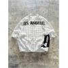 image:imageGORGLITTER Mens Plaid Cropped Button Up Shirt Casual Collared Short Sleeve Boxy Vacation Checkered Crop Tops StreetwearWhite