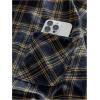 image:imageGORGLITTER Mens Plaid Cropped Button Up Shirt Casual Collared Short Sleeve Boxy Vacation Checkered Crop Tops StreetwearYellow