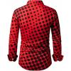 image:imageGORGLITTER Mens Polka Dots Casual Dress Shirts Button Down Long Sleeve Office Work Dress Tops Trendy Business OutfitRed
