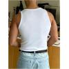 image:imageGORGLITTER Mens Ribbed Tank Tops Scoop Neck Workout Gym Muscle Shirts Sleeveless UndershirtsWhite