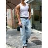 image:imageGORGLITTER Mens Ribbed Tank Tops Scoop Neck Workout Gym Muscle Shirts Sleeveless UndershirtsWhite