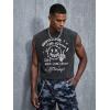 image:imageGORGLITTER Mens Sleeveless Cropped Shirt Cut Off Y2k Rave Boxy Tank Top Fashion Summer Muscle Streetwear Tee Crop TopBlack White Graphic