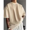 image:imageGORGLITTER Mens Slogan Graphic Drop Shoulder Tee Oversized Loose Casual Round Neck Short Sleeve TshirtsApricot