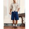 image:imageGORGLITTER Mens Striped Boxy Copped Shirt Pocket Patched Button Up Short Sleeve Baggy Cropped TopsApricot