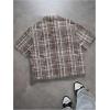 image:imageGORGLITTER Mens Striped Boxy Copped Shirt Pocket Patched Button Up Short Sleeve Baggy Cropped TopsMulticolor