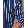 image:imageGORGLITTER Mens Striped Button Up Dress Shirt Long Sleeve Collared Business Work Casual Shirts Streetwear TopsBlue and White