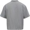image:imageGORGLITTER Mens Striped Cropped Shirts Casual Button Down Short Sleeve TShirt Summer Hippie Beach Vacation TopsBlack and White