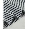 image:imageGORGLITTER Mens Striped Cropped Shirts Casual Button Down Short Sleeve TShirt Summer Hippie Beach Vacation TopsBlack and White