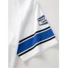 image:imageGORGLITTER Mens V Neck Number Graphic Cropped T Shirt Oversized Casual Drop Shoulder Short Sleeve Tee TopBlue and White