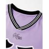 image:imageGORGLITTER Mens V Neck Number Graphic Cropped T Shirt Oversized Casual Drop Shoulder Short Sleeve Tee TopPurple