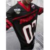 image:imageGORGLITTER Mens V Neck Racing Print Jersey Shirt Number Graphic Oversized Short Sleeve Streetwear TShirtBlack and Red