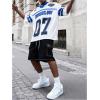 image:imageGORGLITTER Mens V Neck Racing Print Jersey Shirt Number Graphic Oversized Short Sleeve Streetwear TShirtBlue