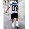image:imageGORGLITTER Mens V Neck Racing Print Jersey Shirt Number Graphic Oversized Short Sleeve Streetwear TShirtBlue