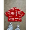 image:imageGORGLITTER Mens Y2K Cropped Button Down Oversized Shirts Streetwear Graphic Short Sleeve Collar TopsRed