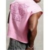 image:imageGORGLITTER Mens Y2k Cropped Tank Top T Shirts Graphic Sleeveless Vest Crewneck Loose Cool StreetwearPink