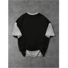 image:imageGORGLITTER Mens Y2k Graphic Shirts Oversized Crewneck Short Sleeve Summer Vacation Cool Boxy Streetwear Tee TopBlack Grey White