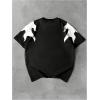 image:imageGORGLITTER Mens Y2k Graphic Shirts Oversized Crewneck Short Sleeve Summer Vacation Cool Boxy Streetwear Tee TopBlack and White