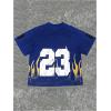 image:imageGORGLITTER Mens Y2k Jersey Number Graphic Mesh Short Sleeve V Neck Football T ShirtBlue