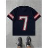 image:imageGORGLITTER Mens Y2k Jersey Shirts Oversized Graphic V Neck Short Sleeve Mesh Baggy Cool Football Streetwear Tee TopBlue