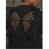 image:imageGORGLITTER Mens Y2k Shirts Grunge Vintage Gothic Washed Butterfly Short Sleeve Crew Neck Streetwear Crop TopBlack