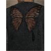 image:imageGORGLITTER Mens Y2k Shirts Grunge Vintage Gothic Washed Butterfly Short Sleeve Crew Neck Streetwear Crop TopBlack