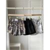 image:imageGORGLITTER Womens 3 Pack Y2k Letter Patched Camo Shorts Wide Leg Elastic Waist Track ShortsBlack Grey Green