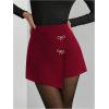 image:imageGORGLITTER Womens Asymmetrical Wrap Mini Skort Skirts Y2K Sparkle Shorts Summer Rave Party Concert Festival SkortsSolid Burgundy