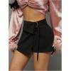 image:imageGORGLITTER Womens High Waisted Wrap Mini Skort Dressy Business Casual Summer Fold Over O Ring Work Formal Skirt ShortsBlack