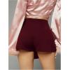 image:imageGORGLITTER Womens High Waisted Wrap Mini Skort Dressy Business Casual Summer Fold Over O Ring Work Formal Skirt ShortsBurgundy