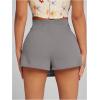 image:imageGORGLITTER Womens High Waisted Wrap Mini Skort Dressy Business Casual Summer Fold Over O Ring Work Formal Skirt ShortsGrey