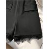 image:imageGORGLITTER Womens Lace Dressy Shorts High Waisted Business Casual Wide Leg Dress ShortsBlack