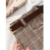 image:imageGORGLITTER Womens Plaid Dressy Shorts Low Waisted Houndstooth Wide Leg Shorts with Belt Causal Work Office OutfitsBrown